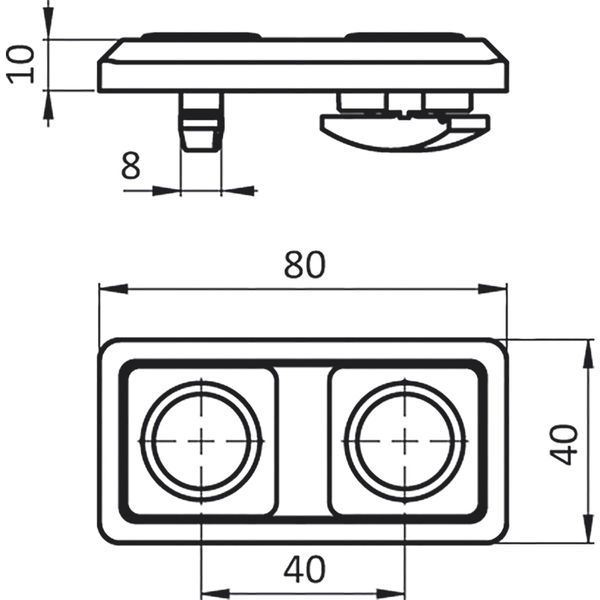 Fath Verbinderplatte I40 Item System zur längs/quer Verbindung von Aluprofilen mit Nut 8