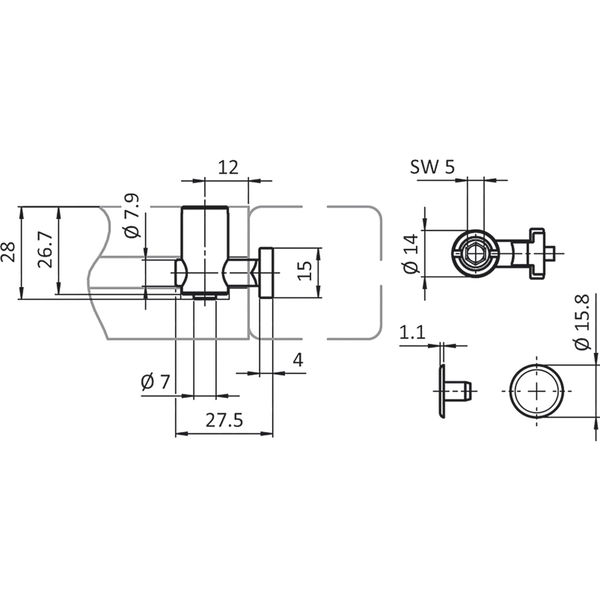 Fath Zentralverbinder mit Kerbe Item System zur rechtwinkligen Verbindung von 2 Aluprofilen mit Nut 8 – 10 Stück