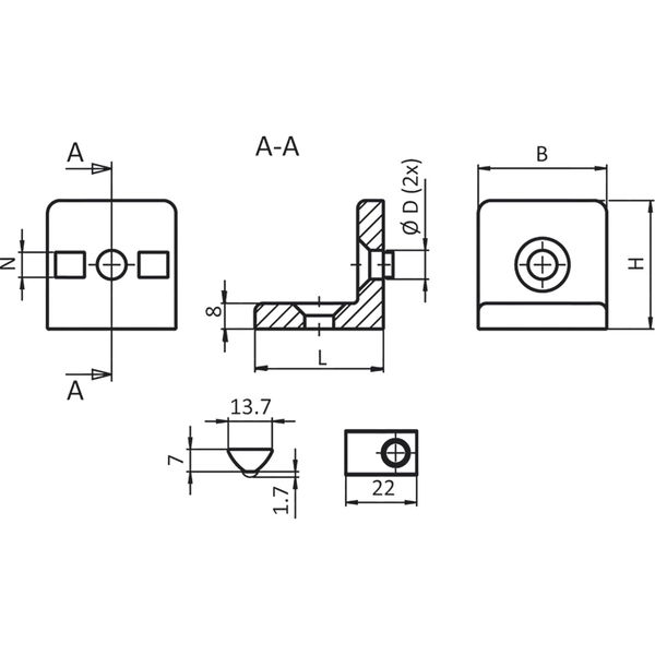 Fath Verbindungswinkel Item System Set mit Nutensteine Nut 8 für Aluprofil 40×40