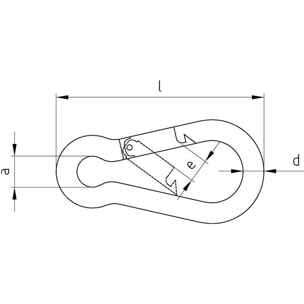 Feuerwehr Karabiner ähnl. DIN 5299C, Stahl verzinkt blau