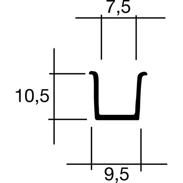 Standard Führungsprofil zum Einlassen, Länge 1400 mm, Kunststoff transparent