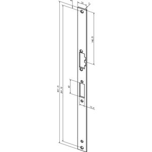 Renovierungsschließblech flach, 24 x 407,75 mm, eckig (—34A35-01)