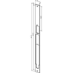 Distanzblech für Mediator Türöffner, 24 x 407,75 x 3 mm eckig