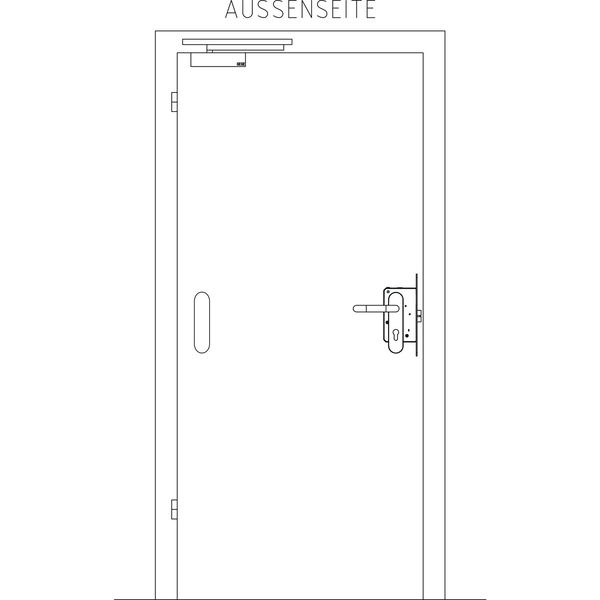 BKS Fluchttürschloss-Set 1 flg. Funktion B/EN 1125, DM 65, Edelstahl