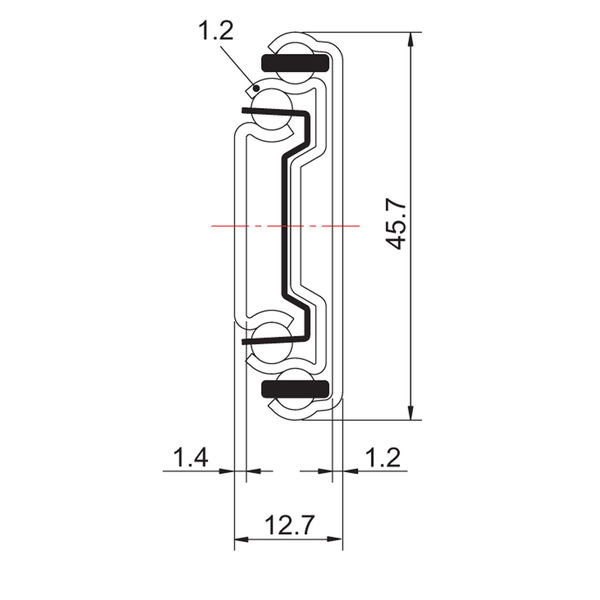 Führungssystem L46199 Kugel-Vollauszug m. integr. Dämpfung; 450mm; 40kg