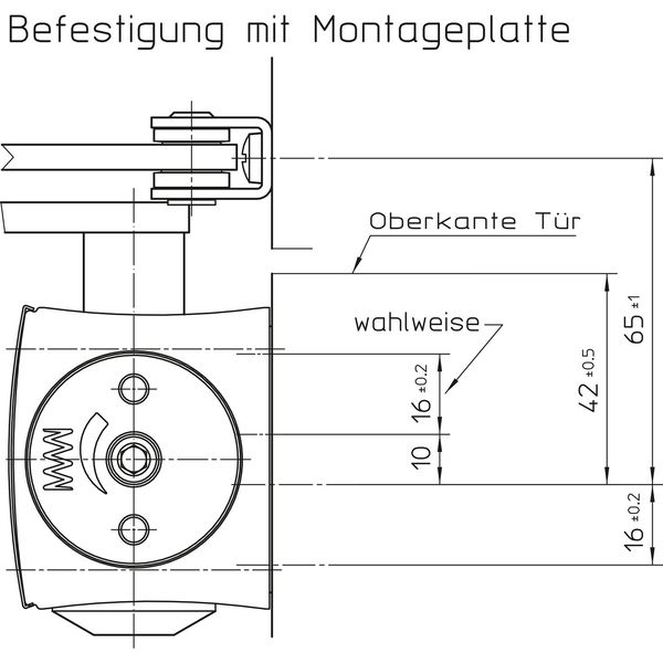 GEZE Türschließer TS 2000 NV, EN 2-4 mit Gestänge