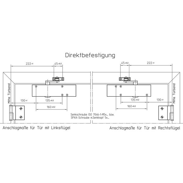 GEZE Türschließer TS 2000 NV, EN 2-4 mit Gestänge