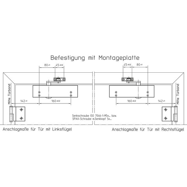 GEZE Türschließer TS 2000 NV, EN 2-4 mit Gestänge