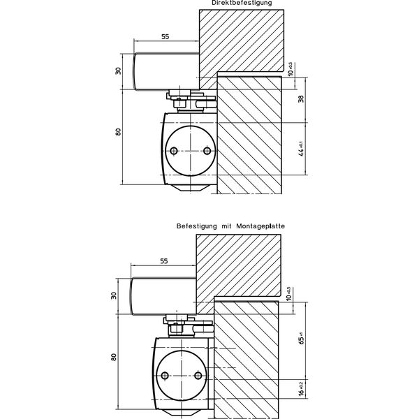 Türschließer TS 5000L R-ISM-BG VP | Größe EN 2-6 , 2 Flügel | mit Gleitschiene und Rauchmeldezentrale, silber