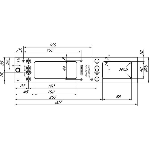 GEZE Montageplatte für TS 4000/ TS 5000
