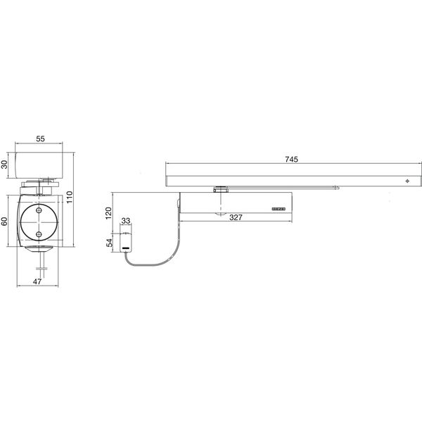 GEZE Türschließer TS 5000 RFS, EN 3-6, 1-flg. Gleitschiene, silber