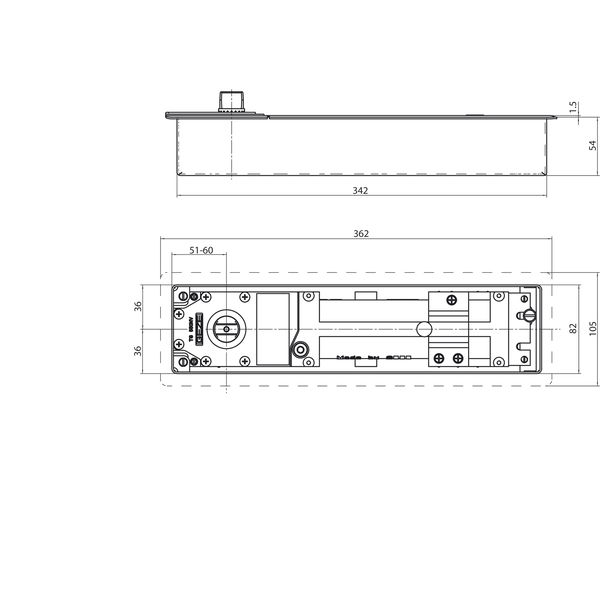 GEZE Bodentürschließer TS 550 NV, EN 3-6, Feststellung, 80-165°