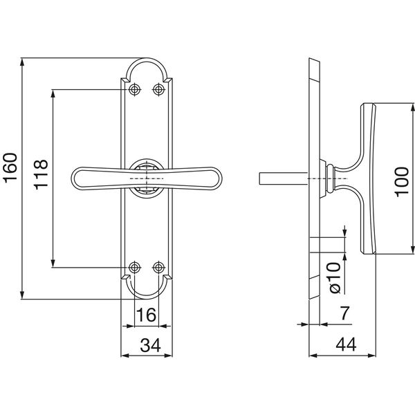 GRUNDMANN Fenstergriff ALT-WIEN 920 – sichtbar geschraubt, 7×35