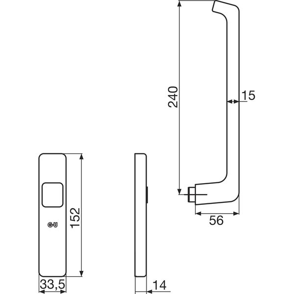 GU HS Drehgriff DIRIGENT 180° innen Rosette ohne PZ silber