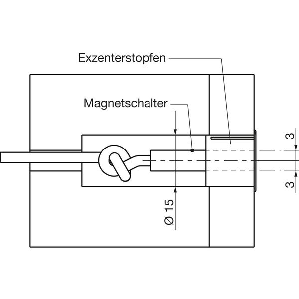 GU HS Exzenterstopfen passend zum Magnetschalter zu Verschlussüberwachung ø 15mm, braun