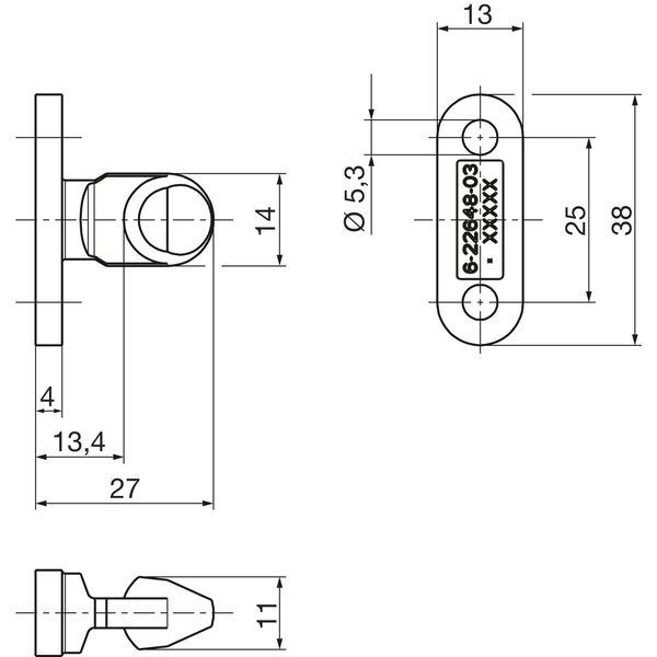 GU HS Riegelbolzen Gr. 3 für PVC, ab FH 2300 mm, silber