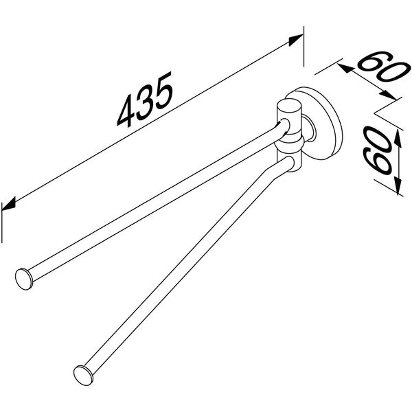 Geesa Handtuchhalter 2 armig Wand Topaz, Handtuchstange zweiarmig zum Bohren, chrom