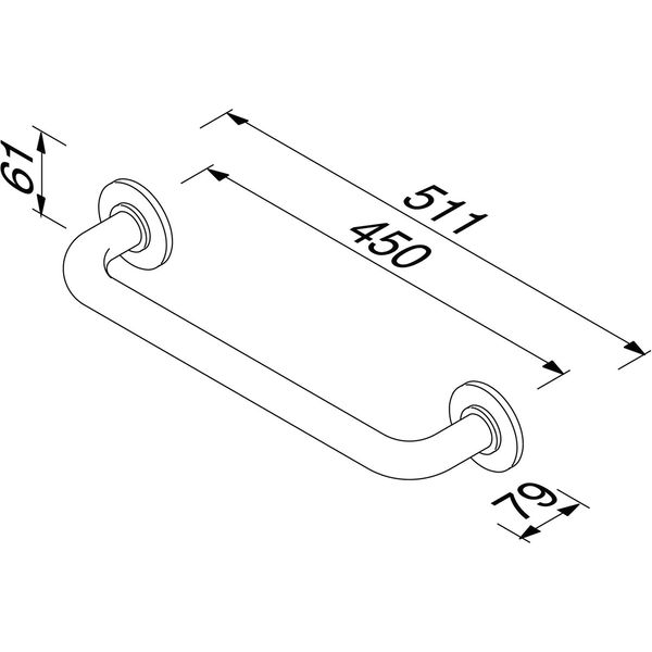 Geesa Handtuchhalter Wand Hotel, Handtuchstange 450mm zum Bohren, chrom