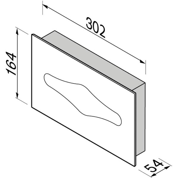 Geesa Papierhandtücher Spender Wand Einbau 302x164x54mm, Edelstahl chrom