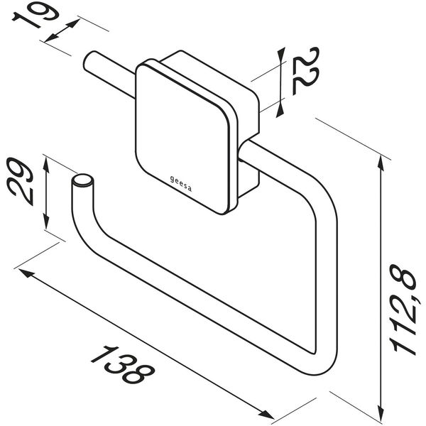 GEESA WC-Papierhalter Topaz ohne Abdeckung