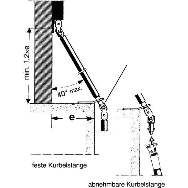 Gelenkübertragung für Knickkurbel, Stahl verzinkt, 1 Stück | passend zu GEZE Oberlichtöffner OL 90 N / OL 95 für Fenster