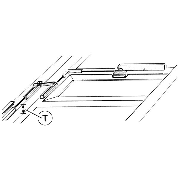 GEZE OL90N/OL95 Pfosten-/Rahmenübertragung, bis 150 mm, Alu silber eloxiert