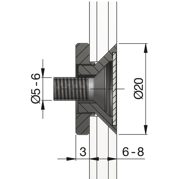 LÄNGLE GLAS Glaspunkthalter Mini