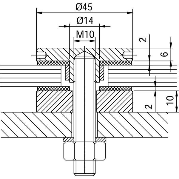 Glaspunkthalter Punkt 45, 8 – 20 mm Glas, Edelstahl