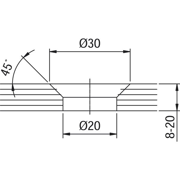 Glaspunkthalter Senk 30, 8 – 20 mm Glas, Edelstahl/Aluminium