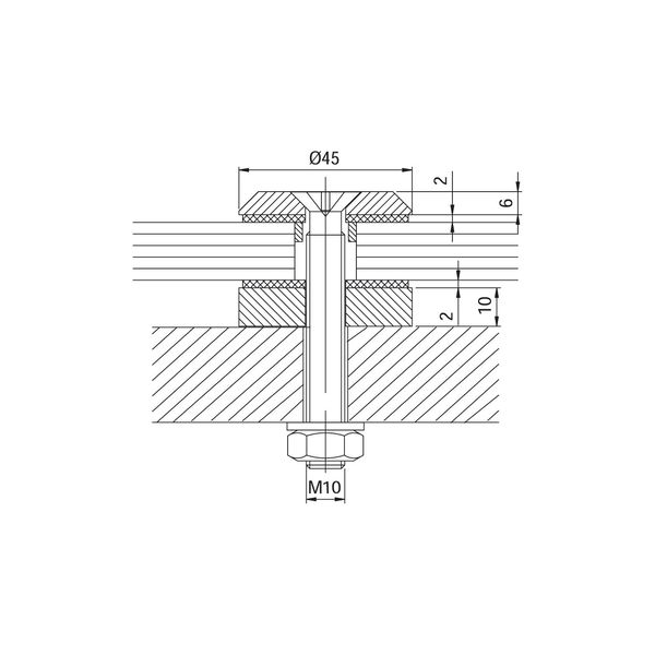 Glaspunkthalter Trapez 45, 45 mm, 8 – 20 mm Glas, Edelstahl