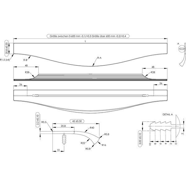 FURNIPART Griffleiste Malibu Curve