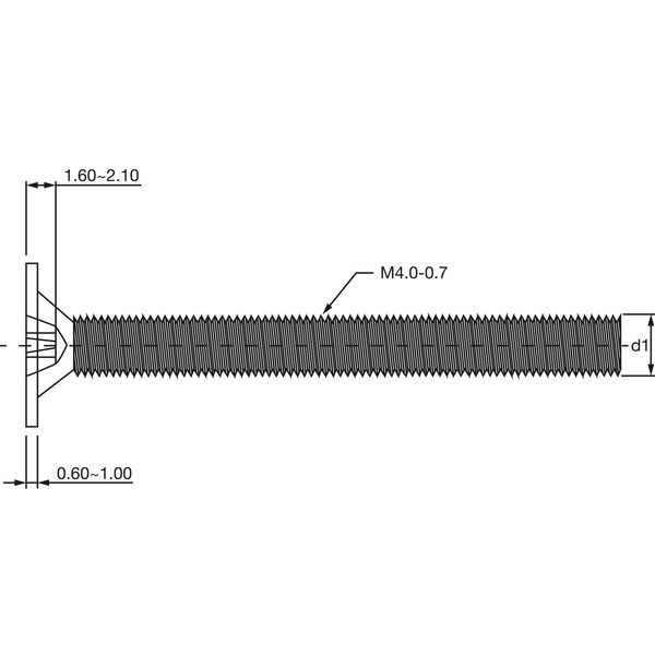 Griffschraube M 4 vernickelt Flach-Senkkopf mit TX