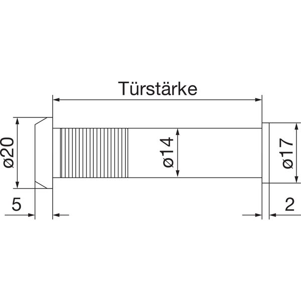 GRUNDMANN Türgucker ø 14 mm WG 582, brandschutztauglich