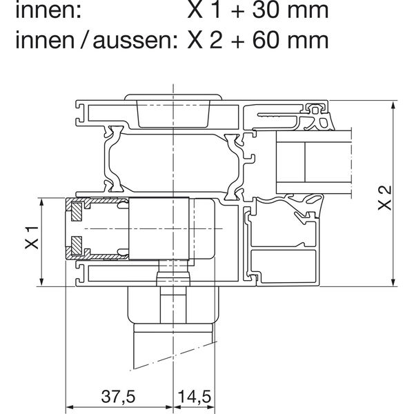 HAUTAU ATRIUM HS Vierkantstift 10×85 mm, TS 81-92 mm, Stahl verzinkt