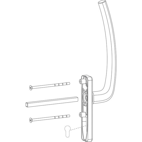 HAUTAU ATRIUM HS Griff PZ außen mit Vierkantstift