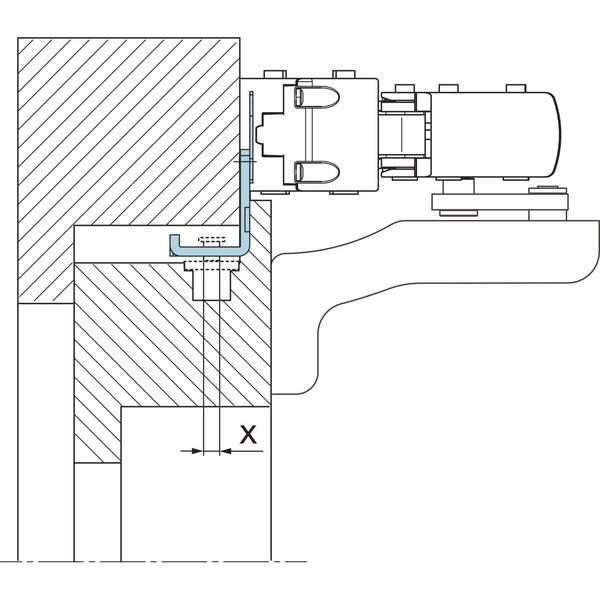Hautau Kupplungsschiene ZV/F Maß X 8,3mm passend zu Fensterschere elektrisch, silber