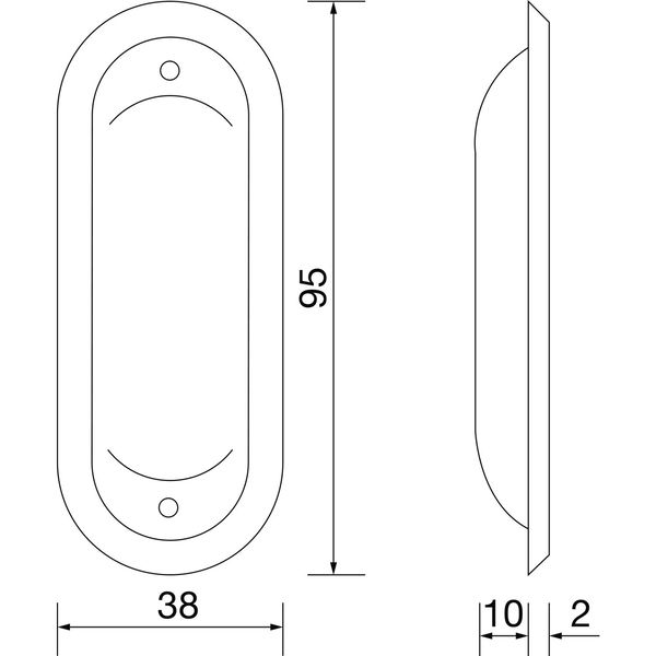 Hewi 542 Schiebetürmuschel (Muldengriff), Schiebetürgriff, Griff Nylon reinweiß