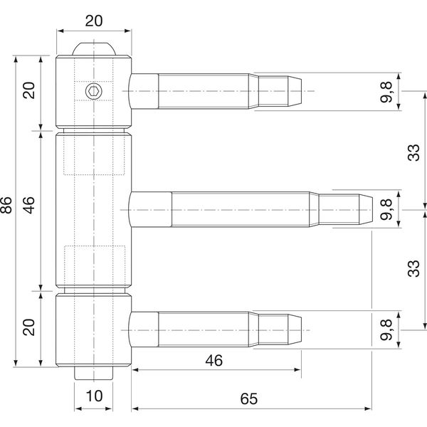 SFS Herkula-Band dreiteilig, mit Stiftsicherung, 20 mm