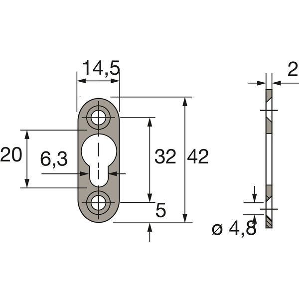 HETTICH Linsenkopfbeschlag 42×14,5 mm, Stahl verzinkt