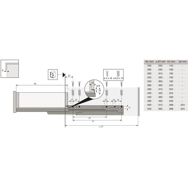 HETTICH QUADRO V6 push to open Unterbodenführung – Vollauszug