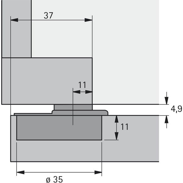 HETTICH Optimat Frontrahmenscharnier Plus 4 FM, ÖW 110°