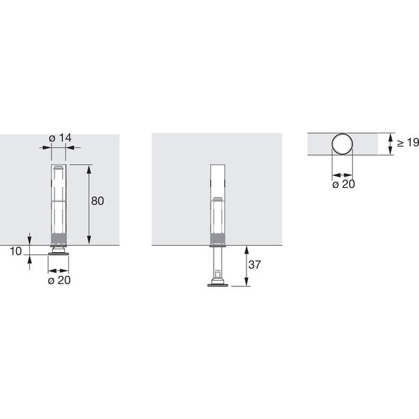 HETTICH Kleiderbügelhalter ausziehbar, Messing vernickelt