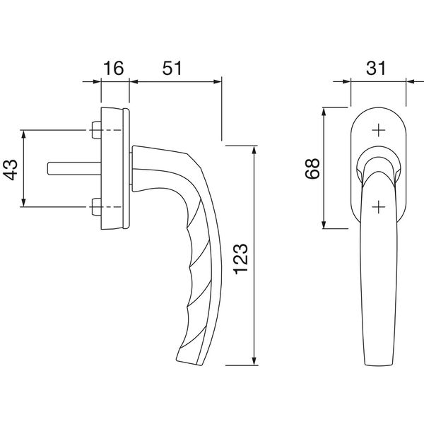 HOPPE Fenstergriff ATLANTA Secustik, Alu