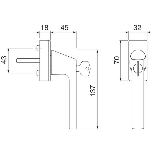 HOPPE Fenstergriff DALLAS – Secustic mit Sperrzylinder, VK 7 x 32-42 mm, verchromt matt