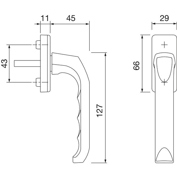 HOPPE Fenstergriff LONDON, VK 7 x 32 mm, Alu silber eloxiert