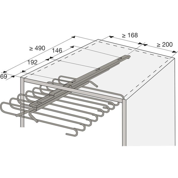 HETTICH Hosenhalter einarmig Stahl verchromt