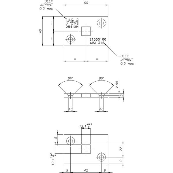 IAM DESIGN Handlaufträger mit Kabeldurchführung für LED Beleuchtung