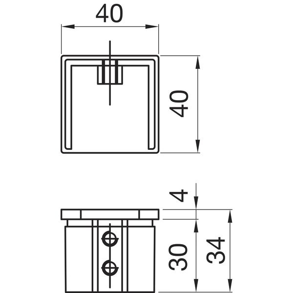 IAM DESIGN Endkappe für Nutrohr eckig, 40×40 mm, Edelstahl geschliffen V4A
