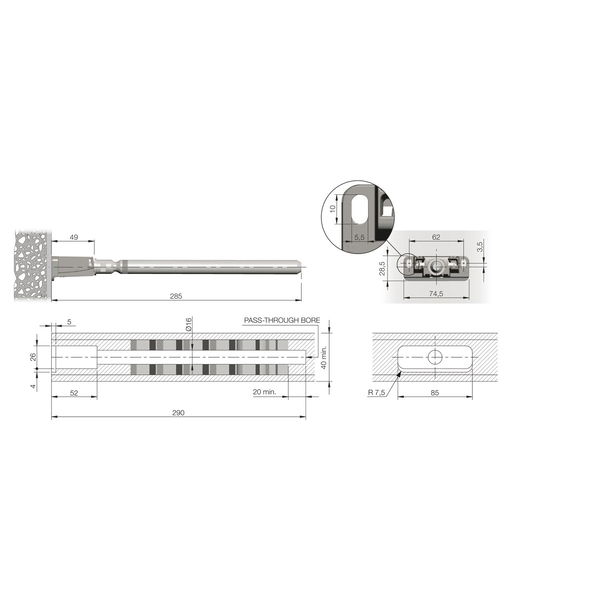 Italiana Tablarträger 40mm Triade Pro XXL – Regalbodenträger für Regalböden ab 40mm – Bohrtiefe 290mm, Zamak/Stahl