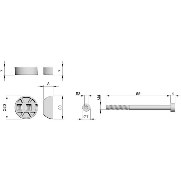 Arbeitsplattenverbinder K TOP, M4 x 120 mm | ideal für dünne Arbeitsplatten